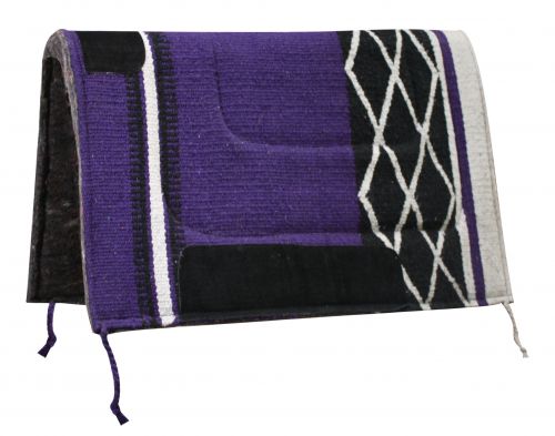 6072: 30" x 30" Diamond Design Acrylic Top Saddle Pad with Felt Bottom Western Saddle Pad Showman Saddles and Tack Purple