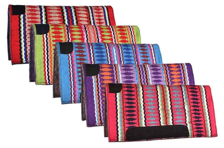 6073X: Showman® 32" x 32" Arcylic top saddle pad with Navajo design and 1" felt bottom Western Saddle Pad Showman