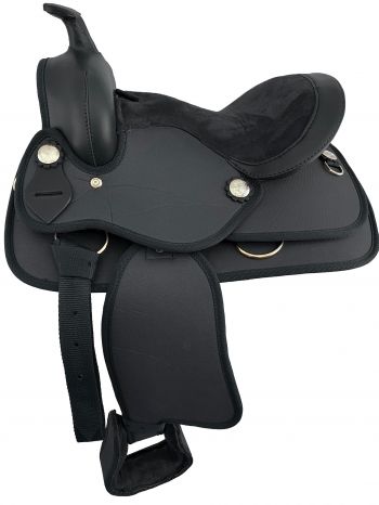 609012: 12" Nylon Cordura Pony Saddle w/ Suede Leather Seat Pony Saddle Showman Saddles and Tack Black
