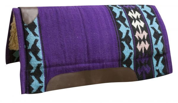 6109: 32 x 34 Economy cutter saddle pad with woven wool top and 1" fleece bottom Western Saddle Pad Showman Saddles and Tack
