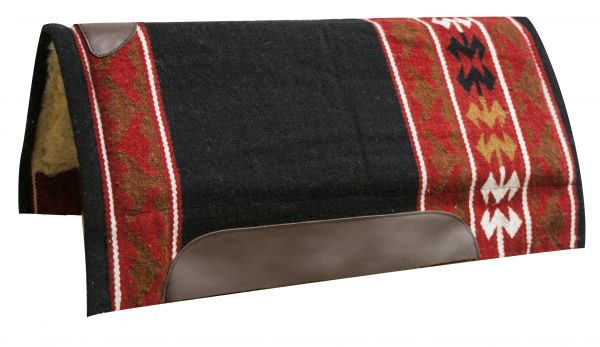 6109: 32 x 34 Economy cutter saddle pad with woven wool top and 1" fleece bottom Western Saddle Pad Showman Saddles and Tack