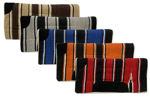 6113: Showman ® 30" x 32" Navajo saddle pad with Kodel fleece bottom and suede wear leathers Western Saddle Pad Showman