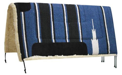 6114: Showman™ 30" x 30" Navajo saddle pad with Kodel fleece bottom and suede wear leathers Western Saddle Pad Showman