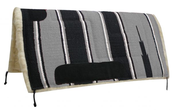 6116: Showman™ 30" x 30" Navajo built up pad with Kodel fleece bottom and suede wear leathers Western Saddle Pad Showman Gray
