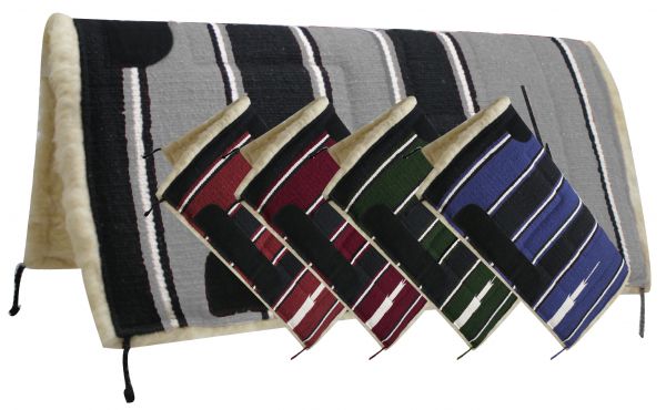 6116: Showman™ 30" x 30" Navajo built up pad with Kodel fleece bottom and suede wear leathers Western Saddle Pad Showman