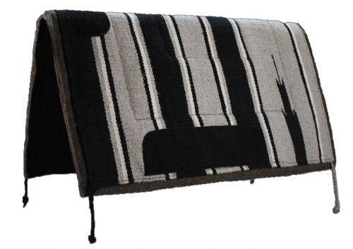 6118: Showman 30" x 30" Navajo saddle pad with felt bottom and suede wear leathers Western Saddle Pad Showman Gray