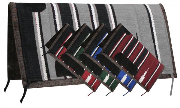 6132: Showman 24" x 24" Navajo pony pad with felt bottom and suede wear leathers Western Saddle Pad Showman
