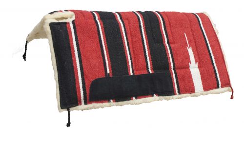 6133: Showman™ 30" x 30" Navajo built up cut back pad with Kodel fleece bottom and suede wear leat Western Saddle Pad Showman