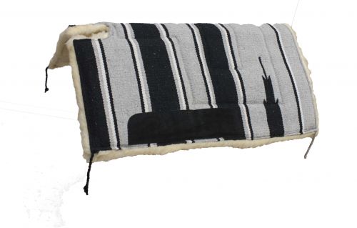6133: Showman™ 30" x 30" Navajo built up cut back pad with Kodel fleece bottom and suede wear leat Western Saddle Pad Showman