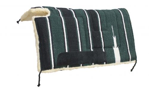 6133: Showman™ 30" x 30" Navajo built up cut back pad with Kodel fleece bottom and suede wear leat Western Saddle Pad Showman