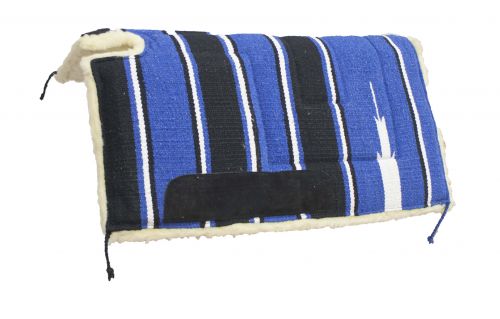 6133: Showman™ 30" x 30" Navajo built up cut back pad with Kodel fleece bottom and suede wear leat Western Saddle Pad Showman