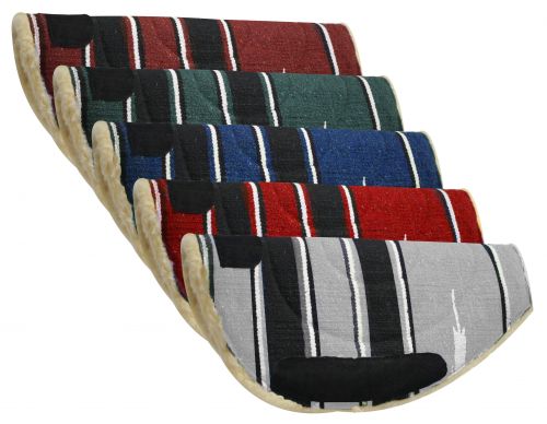 6135: Showman ® 27" x 28" Navajo barrel pad with Kodel fleece bottom and suede wear leathers Western Saddle Pad Showman