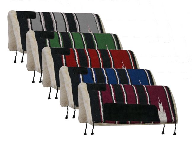 6136: Showman 20" x 20" Navajo mini pad with Kodel fleece bottom and suede wear leathers Western Saddle Pad Showman