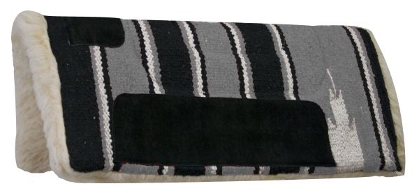 6136M: 20" x 20" Economy Navajo mini pad with fleece bottom and suede wear leathers Western Saddle Pad Showman Saddles and Tack