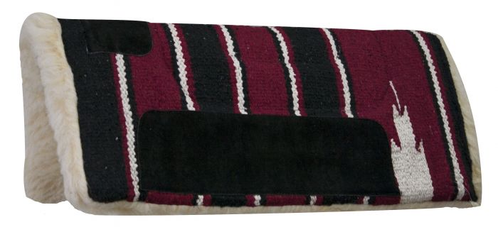 6136M: 20" x 20" Economy Navajo mini pad with fleece bottom and suede wear leathers Western Saddle Pad Showman Saddles and Tack