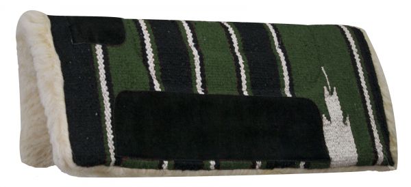 6136M: 20" x 20" Economy Navajo mini pad with fleece bottom and suede wear leathers Western Saddle Pad Showman Saddles and Tack