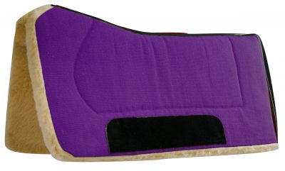 6140: Showman™ 32" x 32" contoured pad with Kodel fleece bottom and suede wear leather Western Saddle Pad Showman