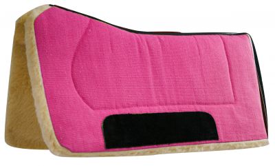 6140: Showman™ 32" x 32" contoured pad with Kodel fleece bottom and suede wear leather Western Saddle Pad Showman