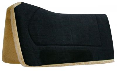 6140: Showman™ 32" x 32" contoured pad with Kodel fleece bottom and suede wear leather Western Saddle Pad Showman