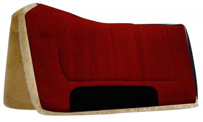 6140: Showman™ 32" x 32" contoured pad with Kodel fleece bottom and suede wear leather Western Saddle Pad Showman