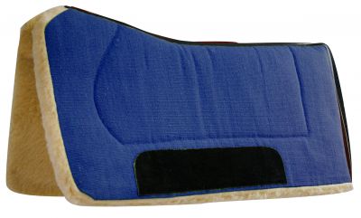 6140: Showman™ 32" x 32" contoured pad with Kodel fleece bottom and suede wear leather Western Saddle Pad Showman