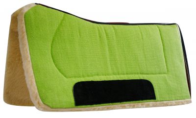 6140: Showman™ 32" x 32" contoured pad with Kodel fleece bottom and suede wear leather Western Saddle Pad Showman