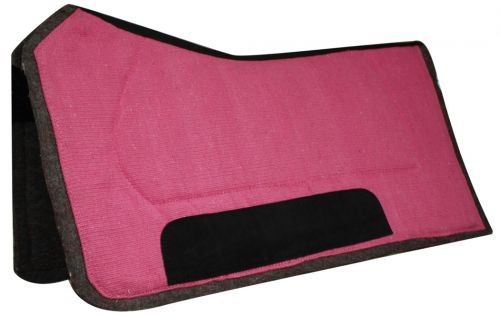 6142: Showman™ 32" x 32" contoured pad with felt bottom and suede wear leathers Western Saddle Pad Showman