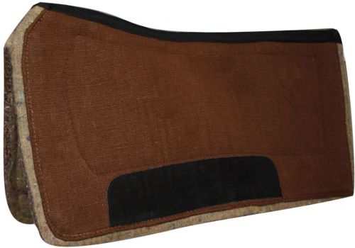 6142: Showman™ 32" x 32" contoured pad with felt bottom and suede wear leathers Western Saddle Pad Showman