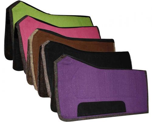 6142: Showman™ 32" x 32" contoured pad with felt bottom and suede wear leathers Western Saddle Pad Showman