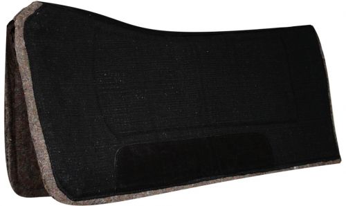 6142: Showman™ 32" x 32" contoured pad with felt bottom and suede wear leathers Western Saddle Pad Showman