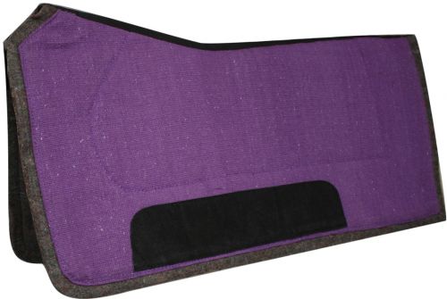 6142: Showman™ 32" x 32" contoured pad with felt bottom and suede wear leathers Western Saddle Pad Showman
