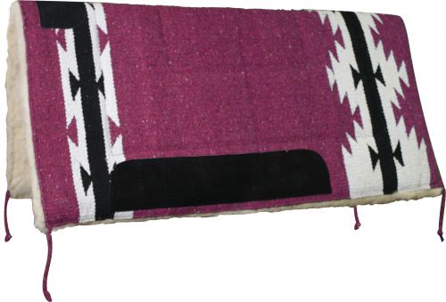 6143: Showman™ 32" X 32" Deluxe Saddle Pad with Kodel Fleece Bottom and Navajo Design Western Saddle Pad Showman Pink
