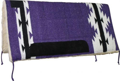 6143: Showman™ 32" X 32" Deluxe Saddle Pad with Kodel Fleece Bottom and Navajo Design Western Saddle Pad Showman Purple