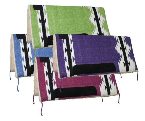 6143: Showman™ 32" X 32" Deluxe Saddle Pad with Kodel Fleece Bottom and Navajo Design Western Saddle Pad Showman Assorted