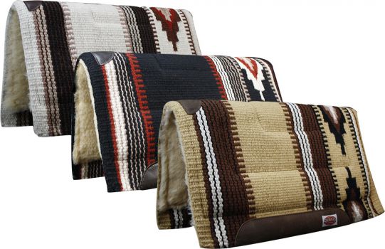 6145: Showman™ 36" x 34" 100% New Zealand wool cutter style pad Western Saddle Pad Showman
