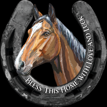 61572: Horse Shoe Die Cut Sign 14" x 14" Primary Showman Saddles and Tack