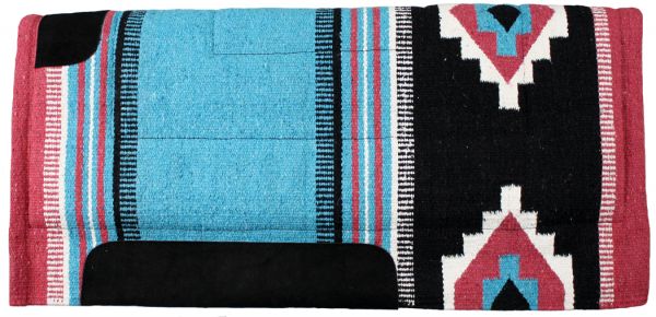 6190: 32" x 34" Cutter style pad with Kodel fleece bottom and features suede leather wear leathers Western Saddle Pad Showman Saddles and Tack