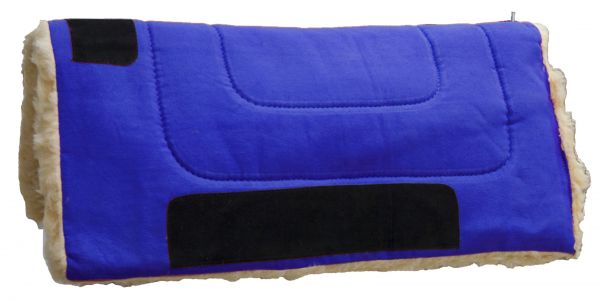 6192: Showman™ 32" x 32" Heavy Canvas "Work" top pad features Kodel fleece bottom with suede leath Western Saddle Pad Showman
