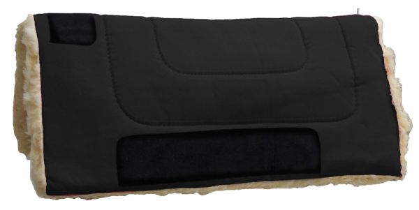6192: Showman™ 32" x 32" Heavy Canvas "Work" top pad features Kodel fleece bottom with suede leath Western Saddle Pad Showman