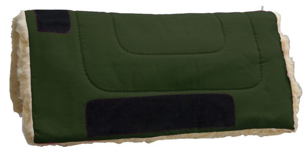 6192: Showman™ 32" x 32" Heavy Canvas "Work" top pad features Kodel fleece bottom with suede leath Western Saddle Pad Showman
