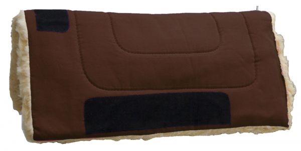 6192: Showman™ 32" x 32" Heavy Canvas "Work" top pad features Kodel fleece bottom with suede leath Western Saddle Pad Showman