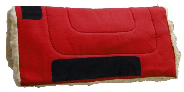 6192: Showman™ 32" x 32" Heavy Canvas "Work" top pad features Kodel fleece bottom with suede leath Western Saddle Pad Showman