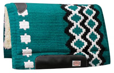 6201: Showman™ 36" x 34" 100% Wool Top Cutter Style Saddle Pad with Kodel Fleece Bottom Western Saddle Pad Showman