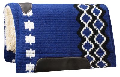 6201: Showman™ 36" x 34" 100% Wool Top Cutter Style Saddle Pad with Kodel Fleece Bottom Western Saddle Pad Showman