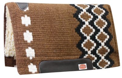 6201: Showman™ 36" x 34" 100% Wool Top Cutter Style Saddle Pad with Kodel Fleece Bottom Western Saddle Pad Showman