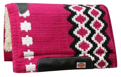 6201: Showman™ 36" x 34" 100% Wool Top Cutter Style Saddle Pad with Kodel Fleece Bottom Western Saddle Pad Showman