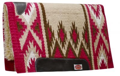 6202: Showman™ 36" x 34" 100% Wool Top Cutter Style Saddle Pad with Kodel Fleece Bottom and Top Gr Western Saddle Pad Showman