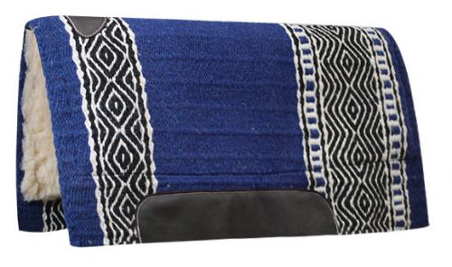 6205: 36" x 34" 100% Wool Top Cutter Style Saddle Pad with Kodel Fleece Bottom Western Saddle Pad Showman Saddles and Tack