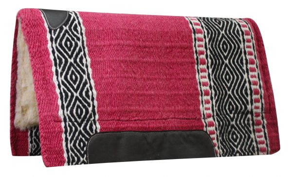 6205: 36" x 34" 100% Wool Top Cutter Style Saddle Pad with Kodel Fleece Bottom Western Saddle Pad Showman Saddles and Tack
