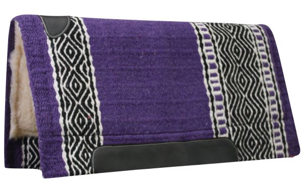 6205: 36" x 34" 100% Wool Top Cutter Style Saddle Pad with Kodel Fleece Bottom Western Saddle Pad Showman Saddles and Tack